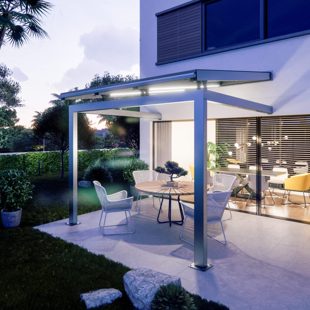 Pergola con pannelli solari