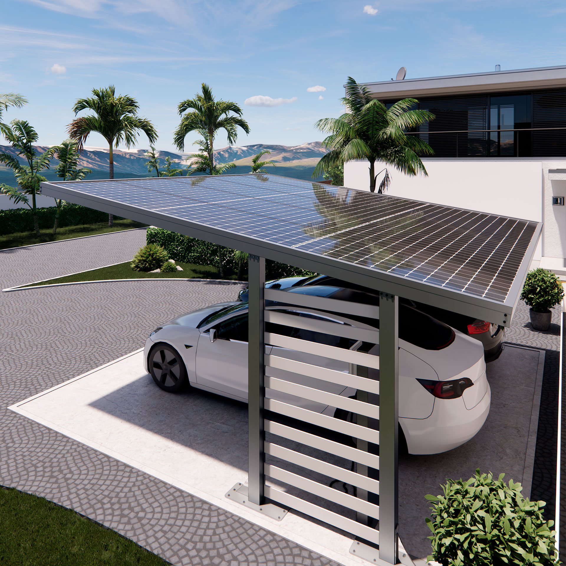 Tettoia fotovoltaica carport
