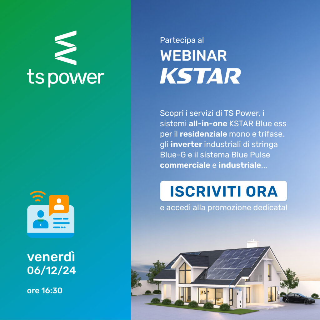 Webiinar inverter KSTAR e soluzioni di accumulo